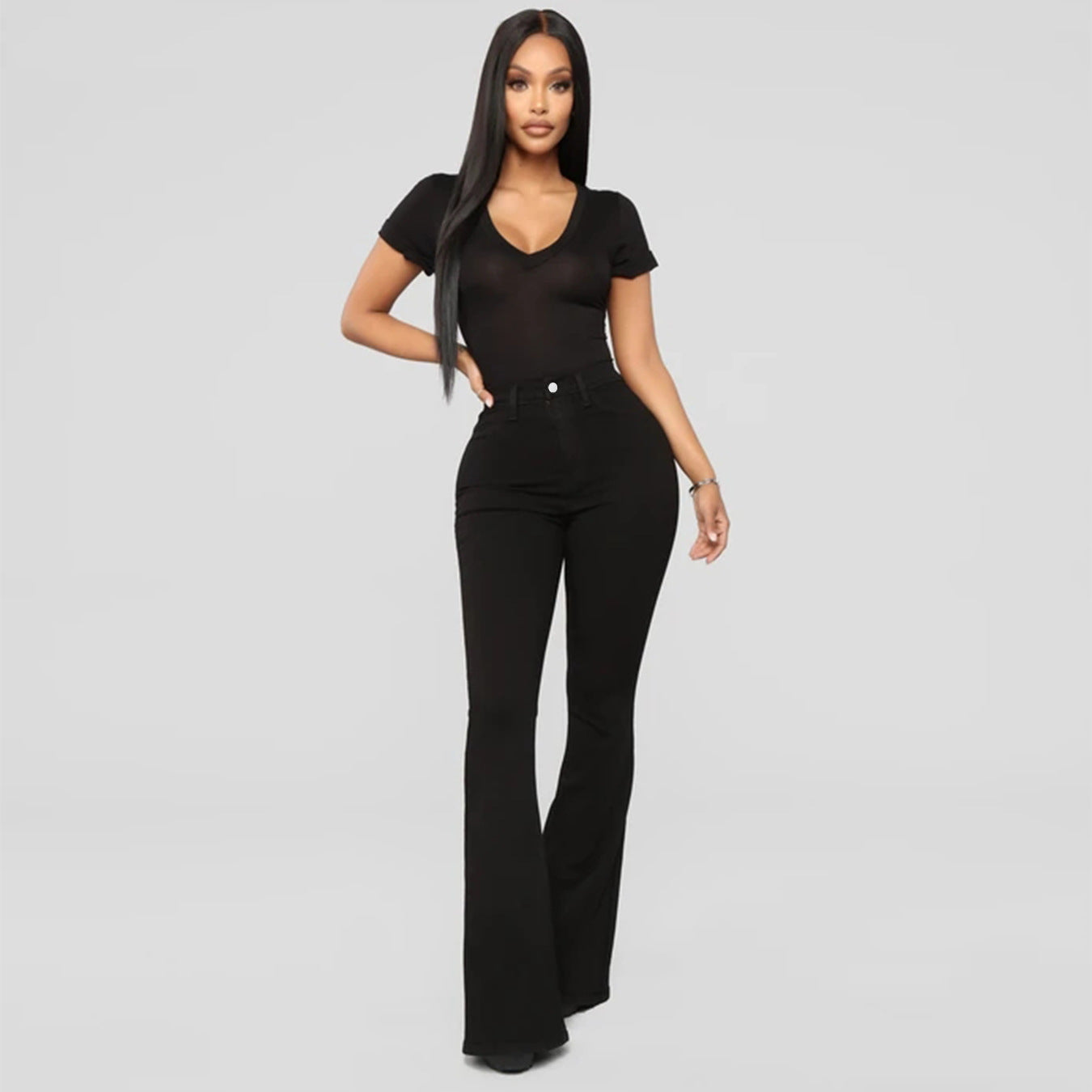 American jeans women's high-waisted elastic slim-fitting pants