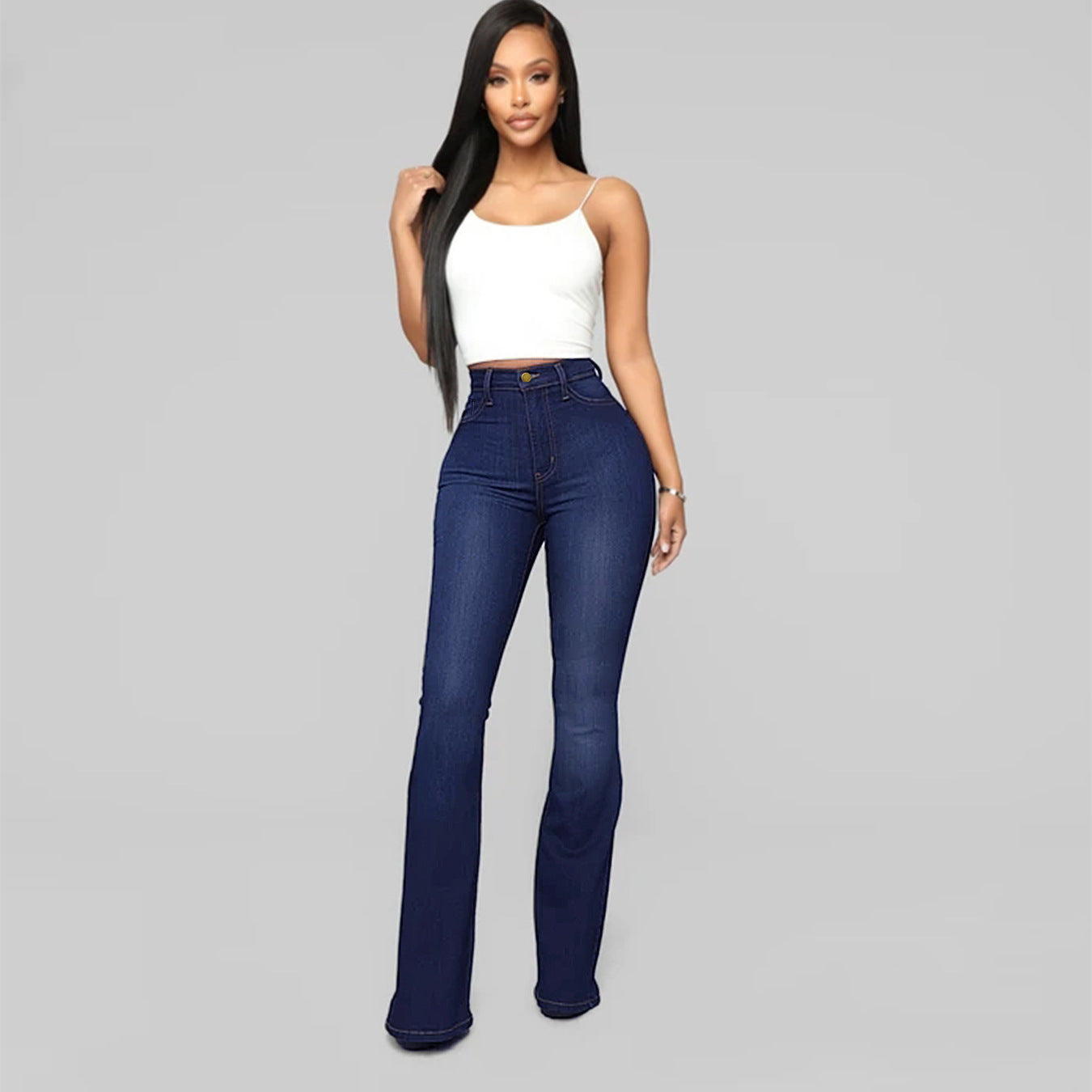 American jeans women's high-waisted elastic slim-fitting pants