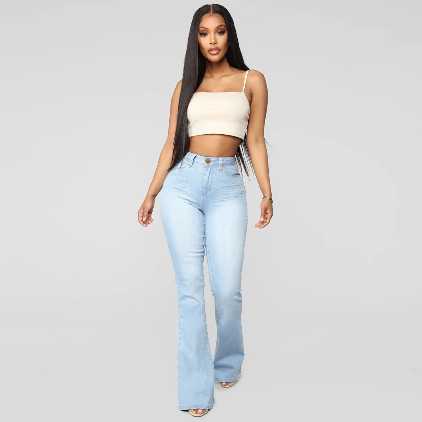 American jeans women's high-waisted elastic slim-fitting pants